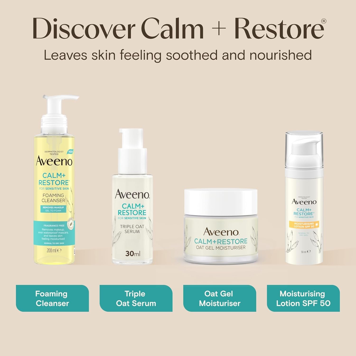 Face CALM+RESTORE Nourishing Oat Cleanser (1X 200Ml), Non-Foaming Face Care, Gentle Cleanser with Prebiotic Oat and Calming Feverfew, Helps Preserve Skin'S Barrier, for Sensitive Skin